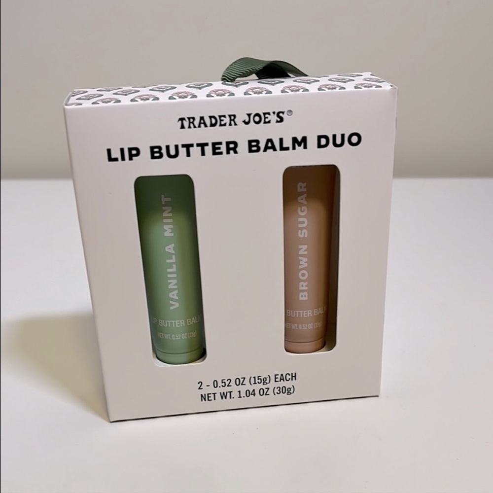 NEW Trader Joe's Lip Butter Balm Duo Vanilla Mint & Brown Sugar